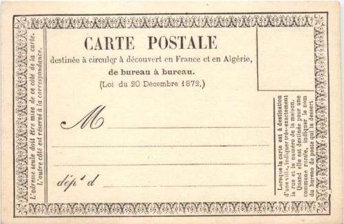 France Algerie - Carte postale 1872