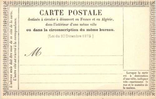 France Algerie - Carte postale 1872