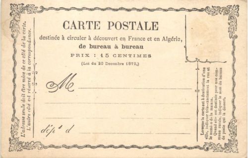 France Algerie - Carte postale 1872