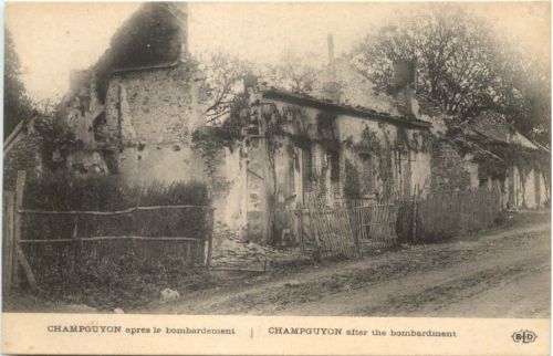 Champguyon after the bombardment