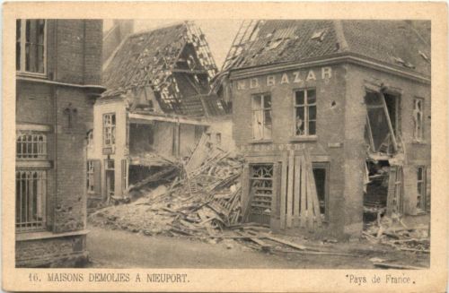 Maisons demolies a Nieuport