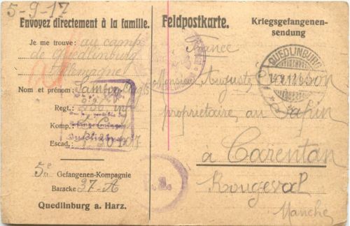 Gefangenlager Quedlinburg - Kriegsgefangenen Sendung