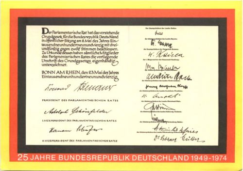 25 Jahre Bundesrepublik Deutschland 1974 - Ganzsache