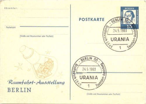 Berlin - Raumfahrt Ausstellung - Ganzsache