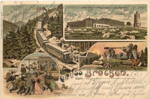 Gruss vom Brocken - Litho