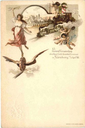 Nürnberg - 13. General Versammlung - Litho Privatganzsache