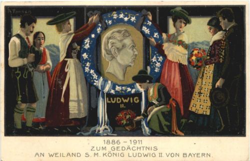 Weiland SM König Ludwig II von Bayern - Litho - Privatganzsache