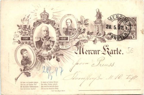Hannover - Mercur Karte 1897 - Ganzsache