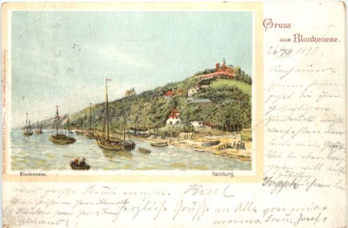 Gruss aus Blankenese - Litho