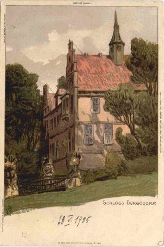 Hamburg - Schloss Bergedorf - Litho