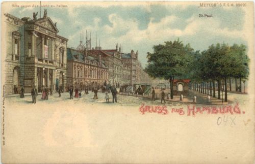 Gruss aus Hamburg - Litho - Halt gegen Licht