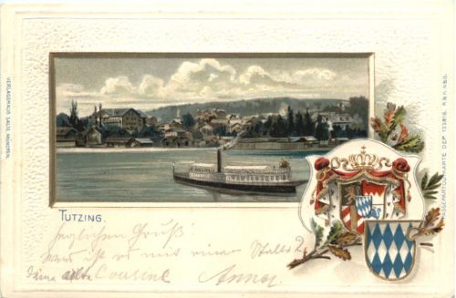 Tutzing - Litho Prägekarte