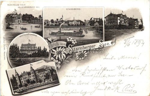 Gruss vom Starnberger See - Litho - Vorläufer 1894
