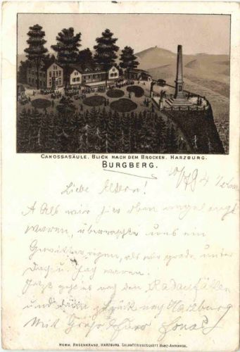 Harzburg - Burgberg - Canossasäule - Litho