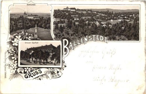 Gruss aus Ballenstedt 1894 - Litho - Vorläufer
