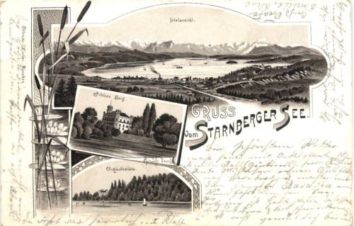 Gruss vom Starnberger See - Litho