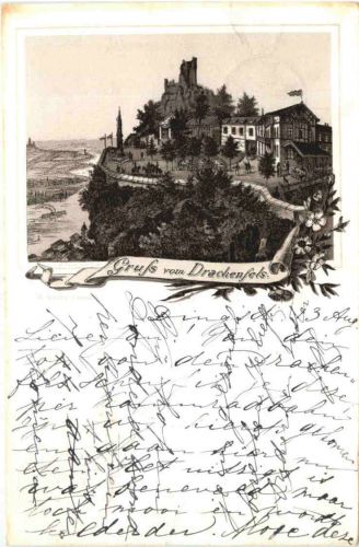 Gruss vom Drachenfels - Vorläufer 1889 - Königswinter
