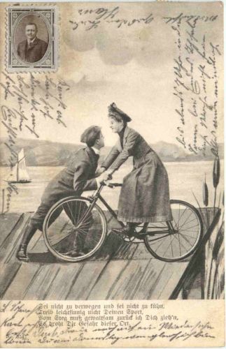 Frau auf Fahrrad