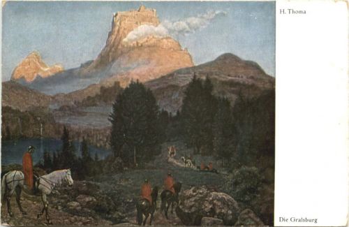 Künstler Ak Hans Thoma - Die Gralsburg