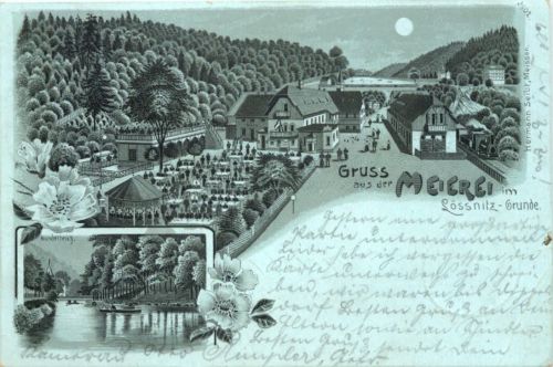 Gruss aus der Meierei im Lössnitz Grunde - Radebeul - Litho