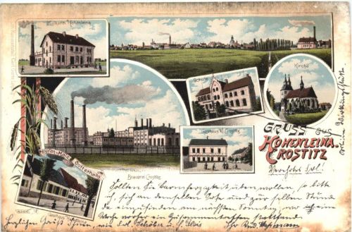 Gruss aus Hohenleina-Crostitz - Litho