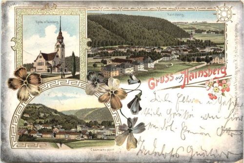 Gruss aus Hainsberg - Litho - Freital
