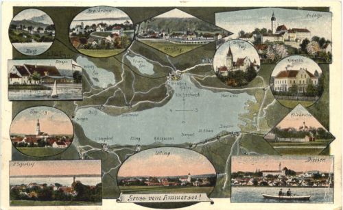 Gruss vom Ammersee - Künstler Ak Eugen Felle