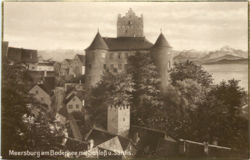 Meersburg, mit Schloss und Säntis