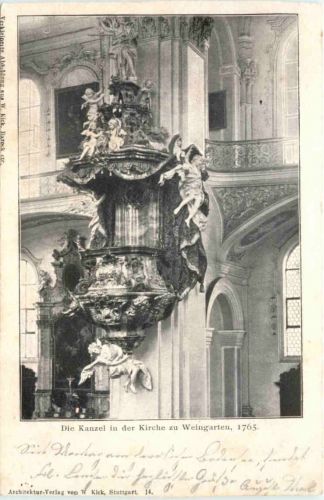 Die Kanzel in der Kirche zu Weingarten 1765