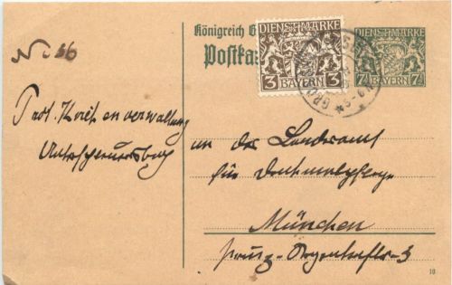 Ganzsache Grosshabersdorf 1919