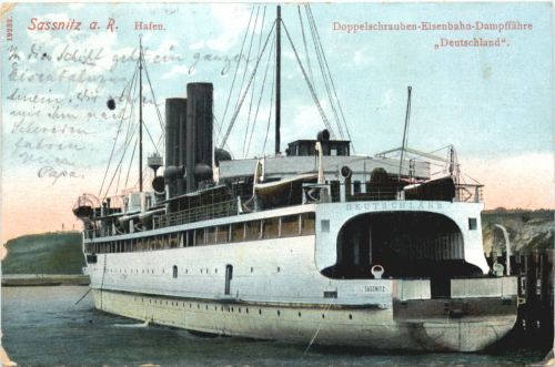 Sassnitz Hafen - Doppelschrauben Eisenbahn Dampffähre Deutschland