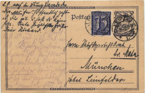 Ganzsache 1922 - Leipzig