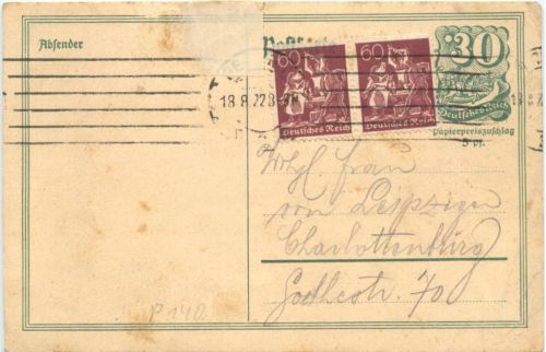 Ganzsache 1922 - Berlin