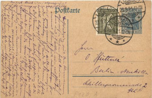 Ganzsache 1921 - Lörrach