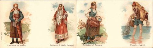Italia - Costume - Klappkarte