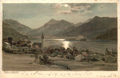 Schliersee - Litho - Künstler Ak Compton