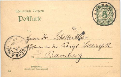 Ganzsache Erlangen 1906