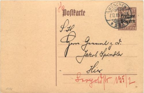 Ganzsache München 1919