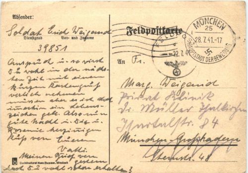 München - Feldpostkarte