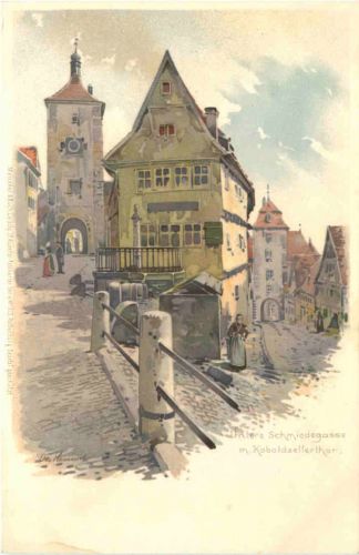 Rothenburg - Untere Schmiedegasse - Litho