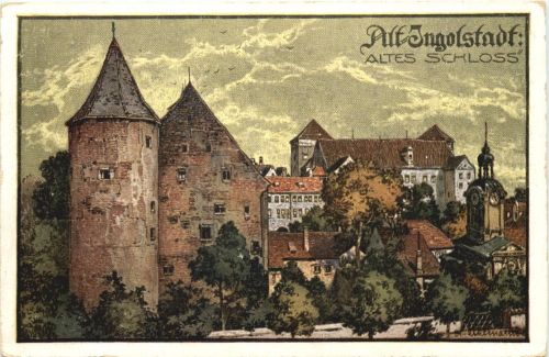 Alt Ingolstadt - Altes Schloss - Künstler Ak Uhlmann