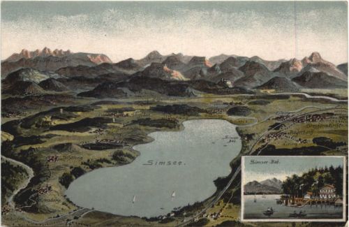 Simssee - Bayerbach - Künstler AK Eugen Felle