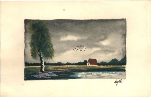 Künstler Ak Handgemalt