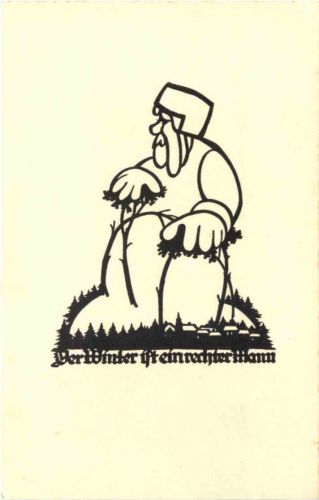 Scherenschnitt Künstler Ak A. M. Schwindt