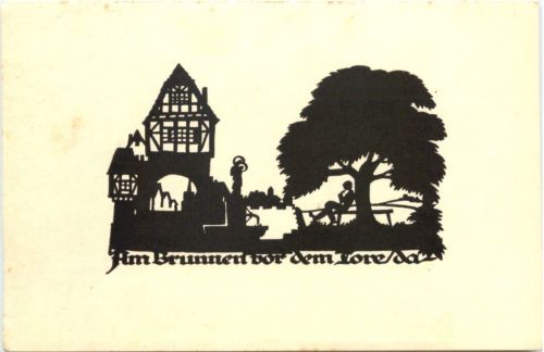 Scherenschnitt Künstler Ak A. M. Schwindt