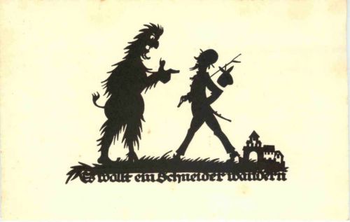 Scherenschnitt Künstler Ak A. M. Schwindt