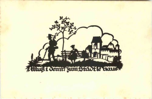 Scherenschnitt Künstler Ak A. M. Schwindt