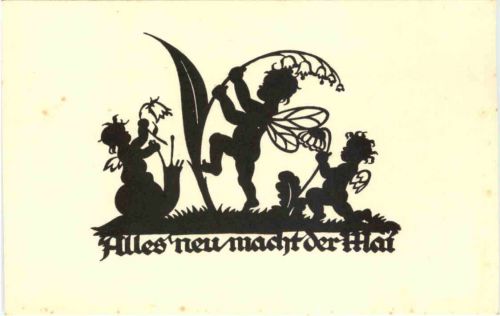 Scherenschnitt Künstler Ak A. M. Schwindt