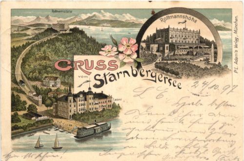 Gruss vom Starnbergersee - Litho
