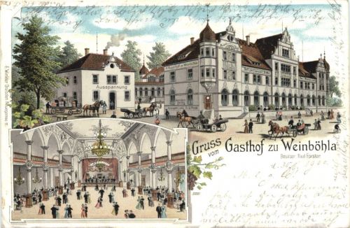 Gruss vom Gasthof zu Weinböhla - Litho